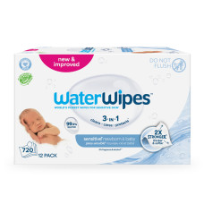 12X WATERWIPES Ubrousky vlhčené Newborn&Baby 3in1 60 ks(720 ks)