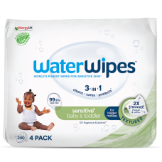 4X WATERWIPES Ubrousky vlhčené Baby&Toddler 3in1 60 ks (240 ks)