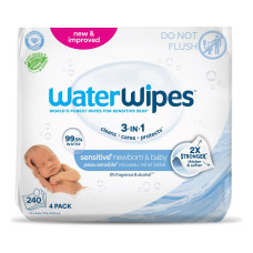 4X WATERWIPES Ubrousky vlhčené Newborn&Baby 3in1 60 ks (240 ks)