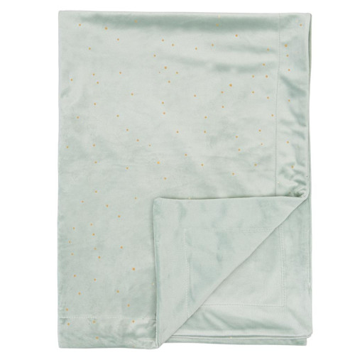BIMBI DREAMS Deka zlaté tečky velur mint 80x110 cm BIMBI DREAMS Deka zlaté tečky velur mint 80x110 cm