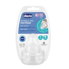 CHICCO Savička na láhev Perfect Easy/Perfect 5/Well-Being fyziologický rychlý průtok 4m+ 2 ks