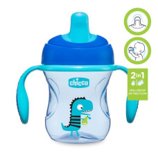 CHICCO Hrneček Training s držadly 200 ml modrý 6m+