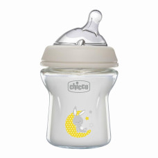CHICCO Láhev kojenecká antikolik sklo Natural Feeling 150 ml neutral 0m+
