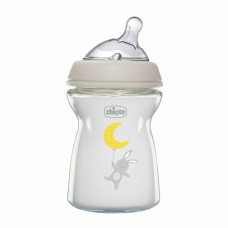 CHICCO Láhev kojenecká antikolik sklo Natural Feeling 250 ml neutral 0m+