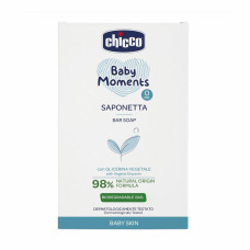 CHICCO Mýdlo na ruce tuhé s rostlinným glycerínem Baby Moments 81 % přírodních složek 100 g