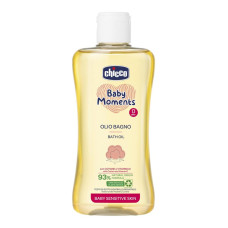CHICCO Olej do koupele s bavlnou a vitamínem E, Baby Moments Sensitive 200 ml, 0m+