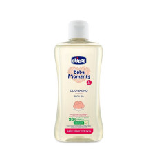 CHICCO Olej do koupele s bavlnou a vitamínem E, Baby Moments Sensitive 200 ml, 0m+