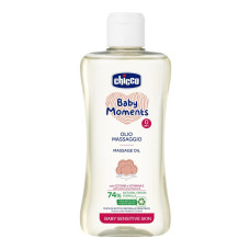 CHICCO Masážní olej na mléčnou krustu s bavlnou a vitamínem E, Baby Moments Sensitive 200 ml, 0m+