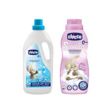 CHICCO Prací gel Baby Sensitive 1,5 l + Aviváž koncentrovaná Květinové objetí 750 ml