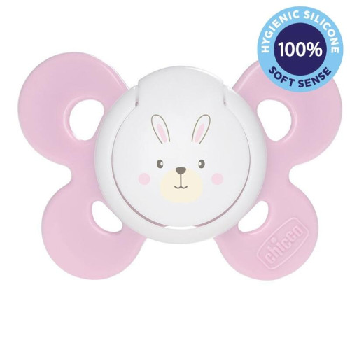 CHICCO Dudlík Physio Comfort silikonový 2-6m dívka - zajíček 1 ks CHICCO Dudlík Physio Comfort silikonový 2-6m dívka - zajíček 1 ks