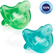 CHICCO Dudlík Physio Soft celosilikonový 6-16m chlapec 2 ks