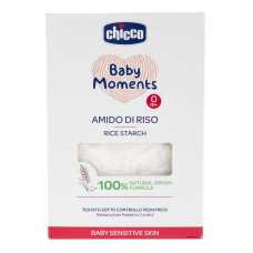 CHICCO Škrob dětský rýžový do koupele zklidňující Baby Moments Sensitive 100 % bio 250 g