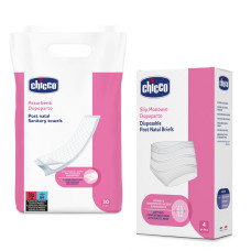 CHICCO Vložky poporodní 30 ks + Elastické kalhotky po porodu 4 ks