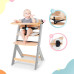 KINDERKRAFT Židlička jídelní Enock s polstrováním Grey wooden, Premium