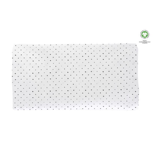 MOTHERHOOD Prostěradlo napínací s gumičkou BIO Black Dots 60x120 cm MOTHERHOOD Prostěradlo napínací s gumičkou BIO Black Dots 60x120 cm