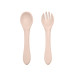 PETITE&MARS Set jídelní silikonový TAKE&MATCH 2 ks miska + příbor Desert Sand 6m+