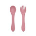PETITE&MARS Set jídelní silikonový TAKE&MATCH 2 ks miska + příbor Dusty Rose 6m+