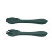 PETITE&MARS Set jídelní silikonový TAKE&MATCH 2 ks talíř + příbor Misty Green 6m+