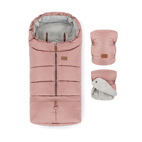 PETITE&MARS Set zimní fusak Jibot 3v1 + rukavice na kočárek Jasie Dusty Pink PETITE&MARS Set zimní fusak Jibot 3v1 + rukavice na kočárek Jasie Dusty Pink