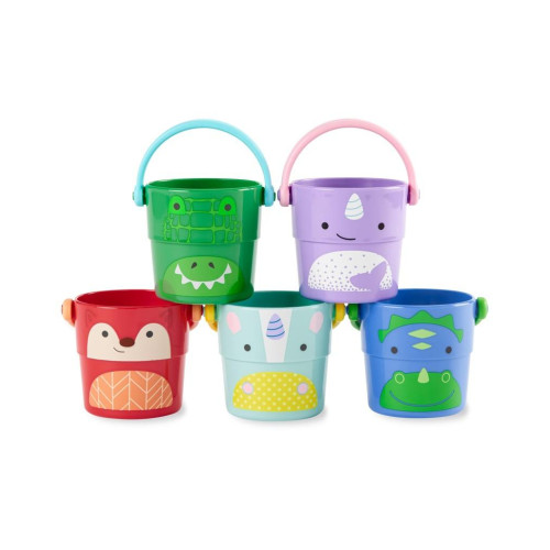 SKIP HOP Zoo hračka do vody kbelíky Stack&Pour 5ks 9m+ SKIP HOP Zoo hračka do vody kbelíky Stack&Pour 5ks 9m+