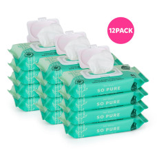 12x PETITE&MARS Ubrousky vlhčené SO PURE bambusové bioodbouratelné 56 ks (672 ks)