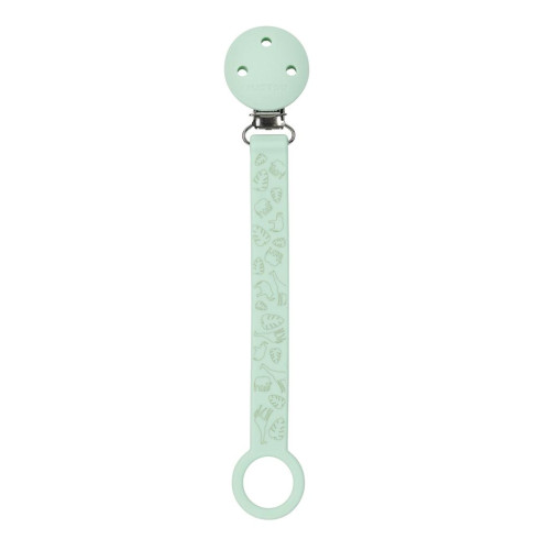 NATTOU Klip na dudlík silikon s potiskem mint green NATTOU Klip na dudlík silikon s potiskem mint green
