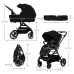 KINDERKRAFT SELECT Kočárek kombinovaný Yoxi 2v1 Pure Black