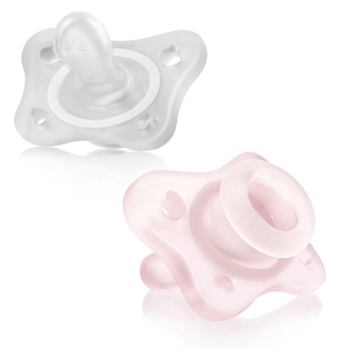 CHICCO Dudlík Physioforma® Mini Soft celosilikonový 0-2m holka 2 ks CHICCO Dudlík Physioforma® Mini Soft celosilikonový 0-2m holka 2 ks