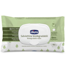CHICCO Dětské vlhčené ubrousky bez obsahu plastů 60 ks