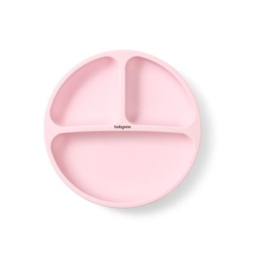 BABYONO Talíř silikonový s přísavkou - pink 6m+ BABYONO Talíř silikonový s přísavkou - pink 6m+