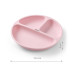 BABYONO Talíř silikonový s přísavkou - pink 6m+