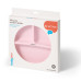 BABYONO Talíř silikonový s přísavkou - pink 6m+