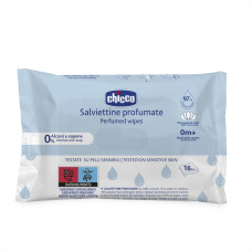 CHICCO Dětské vlhčené ubrousky jemně parfémované do kabelky 16 ks