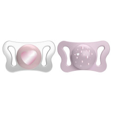 CHICCO Dudlík Physioforma® Micro silikonový 0-2m holka 2 ks