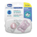 CHICCO Dudlík Physioforma® Micro silikonový 0-2m holka 2 ks