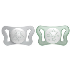 CHICCO Dudlík Physioforma® Micro silikonový 0-2m noční 2 ks