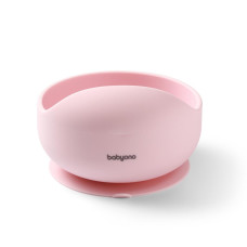 BABYONO Miska silikonová s přísavkou Pink 6m+