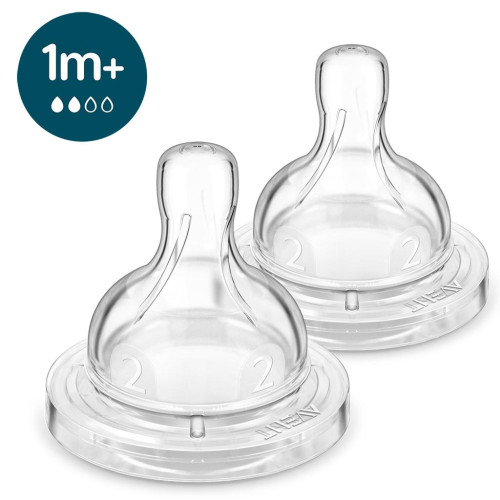 Philips AVENT Dudlík na láhev Anti-colic pomalý průtok 1m+, 2 ks Philips AVENT Dudlík na láhev Anti-colic pomalý průtok 1m+, 2 ks