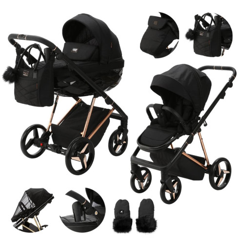 ADAMEX Kočárek kombinovaný Quantum Special Edition Black/Rosegold ADAMEX Kočárek kombinovaný Quantum Special Edition Black/Rosegold