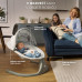 KINDERKRAFT Lehátko houpací s melodií 2v1 Lumi, do 9 kg, Premium Dark grey