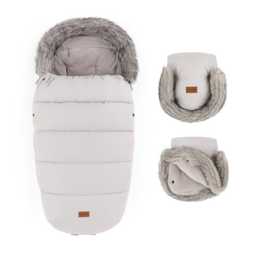PETITE&MARS Set zimní fusak Comfy 4v1 + rukavice na kočárek Furry Champagne Shower PETITE&MARS Set zimní fusak Comfy 4v1 + rukavice na kočárek Furry Champagne Shower