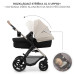KINDERKRAFT Kočárek kombinovaný Moov 2 3v1 Moonlight Grey - pěnová kola