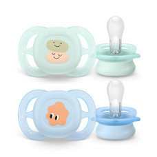 Philips AVENT Šidítko Ultrastart obrázek 0-2m chlapec, 2 ks