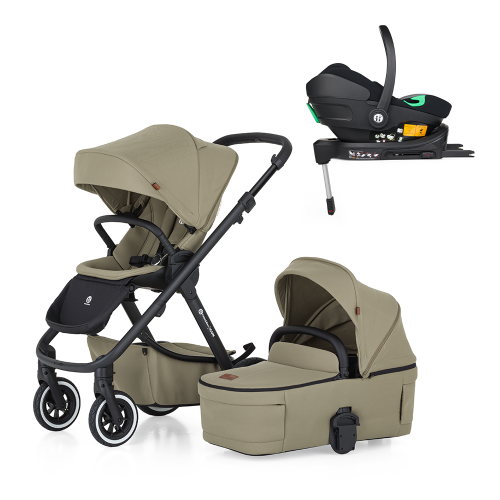 PETITE&MARS Kočárek kombinovaný ICON 2v1 Mossy Green LITE AIR + Core Pro i-Size Black Grey + Báze PETITE&MARS Kočárek kombinovaný ICON 2v1 Mossy Green LITE AIR + Core Pro i-Size Black Grey + Báze