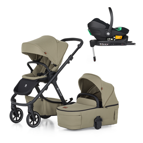 PETITE&MARS Kočárek kombinovaný ICON 2v1 Mossy Green LITE RWS + Core Pro i-Size Black Grey + Báze PETITE&MARS Kočárek kombinovaný ICON 2v1 Mossy Green LITE RWS + Core Pro i-Size Black Grey + Báze