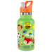 SKIP HOP Láhev s nálepkami se slámkovým náústkem nerezová zelená 380 ml, 4r+