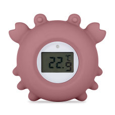 PETITE&MARS Teploměr silikonový digitální do vody Crab Caleb Dusty Rose 0m+