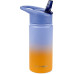 SKIP HOP Láhev s brčkem nerezová Wander - ombré blue, 450ml