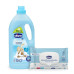 CHICCO Aviváž koncentrovaná Baby Sensitive Sladký pudr 1,5 l, 60 praní + vlhčené ubrousky 72 ks zdar