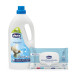 CHICCO Prací gel Baby Sensitive 1,5 l (27 praní) + vlhčené ubrousky 72 ks zdarma